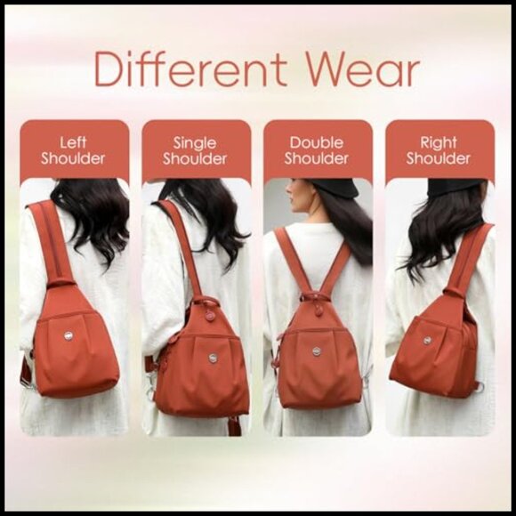 Convertible Crossbody Backpack Oxford Cloth Daypack Commuter Travel Bag main image 5